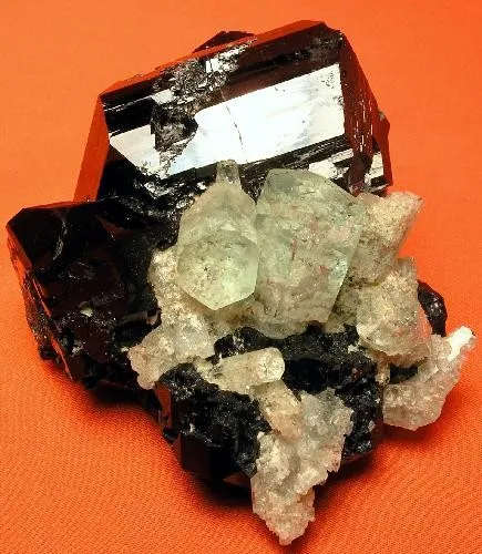 Beryl (Var: Aquamarine), Schorl image