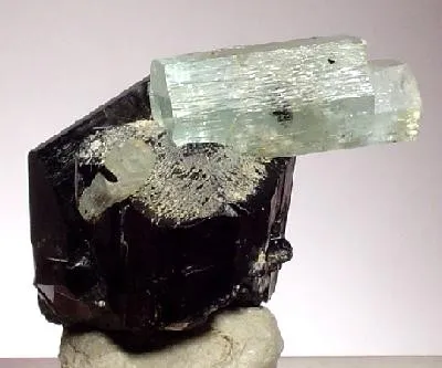 Beryl (Var: Aquamarine), Schorl - image 2
