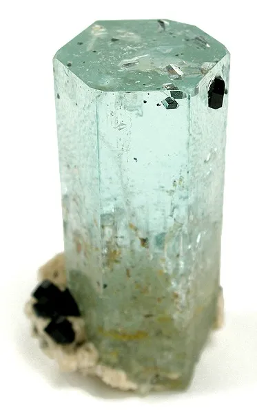 Beryl (Var: Aquamarine), Schorl image