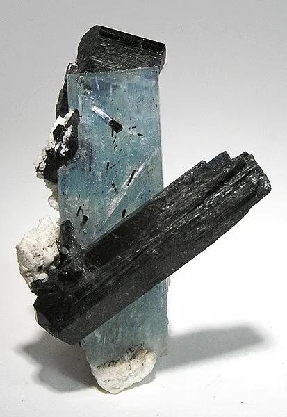Beryl (Var: Aquamarine), Schorl image