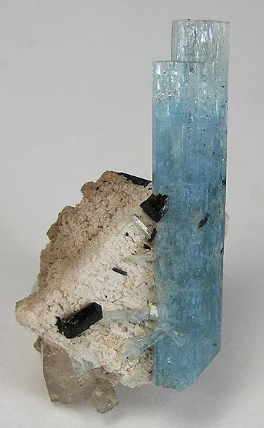 Beryl (Var: Aquamarine), Schorl image