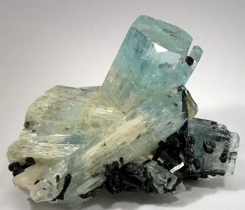 Beryl (Var: Aquamarine), Schorl image
