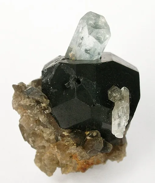 Beryl (Var: Aquamarine), Schorl image