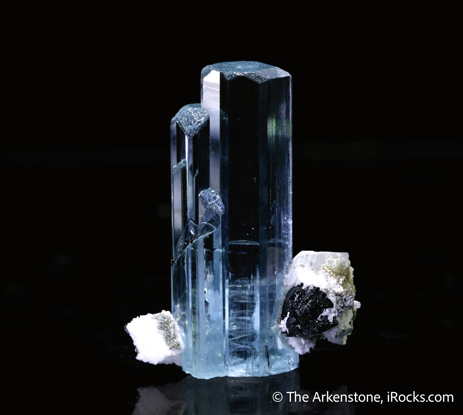 Beryl var. Aquamarine, Schorl - image 1