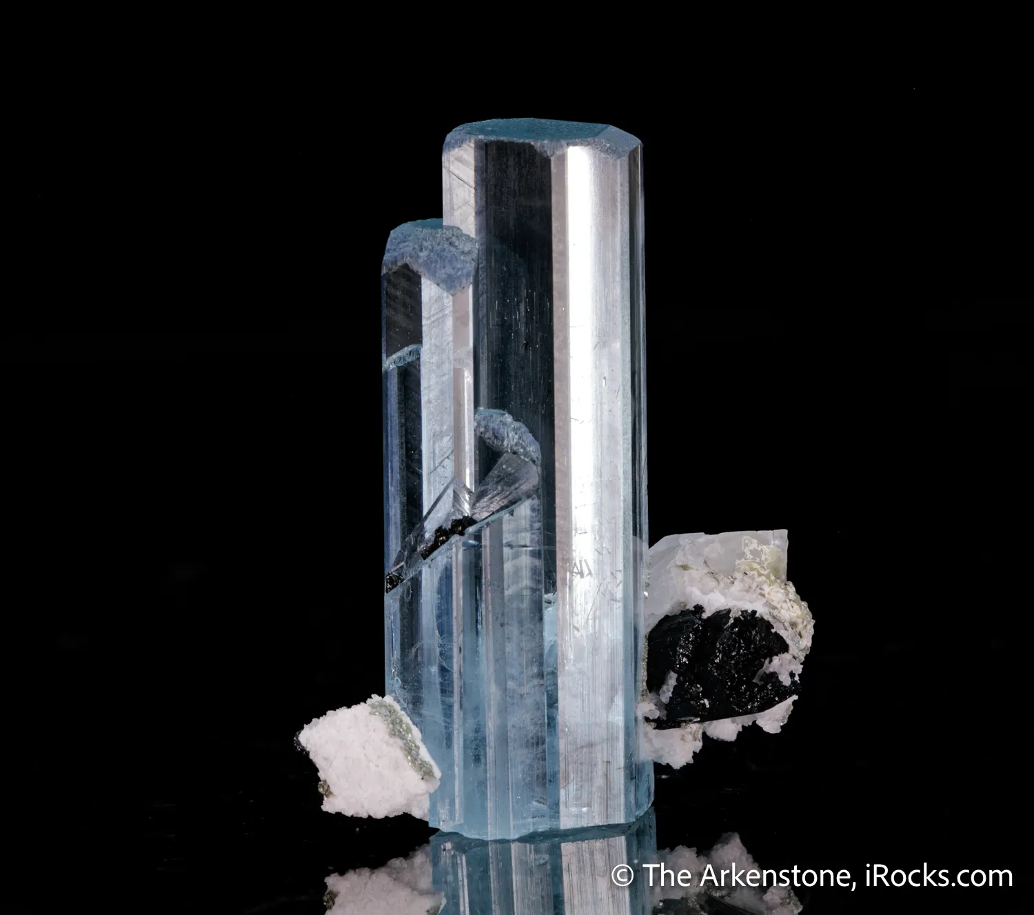 Beryl var. Aquamarine, Schorl - image 6
