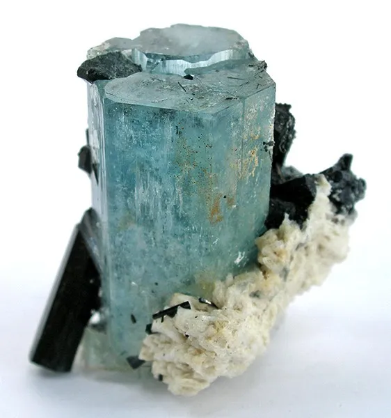 Beryl (Var: Aquamarine), Schorl image