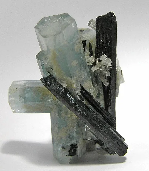 Beryl (Var: Aquamarine), Schorl image