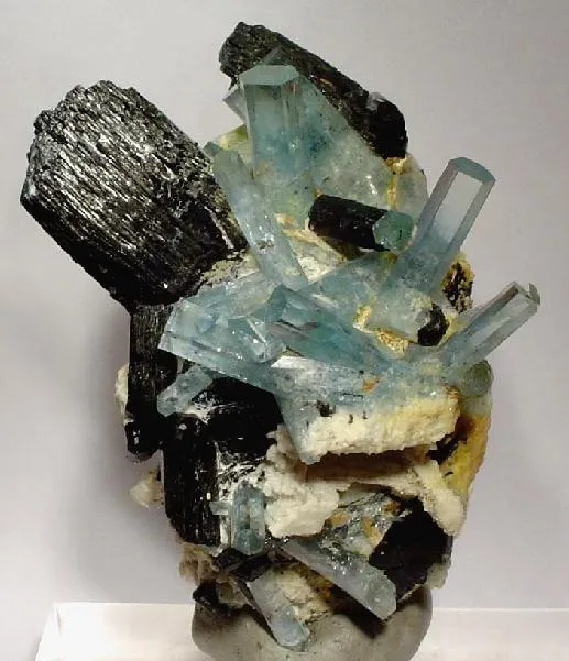 Beryl (Var: Aquamarine), Schorl image