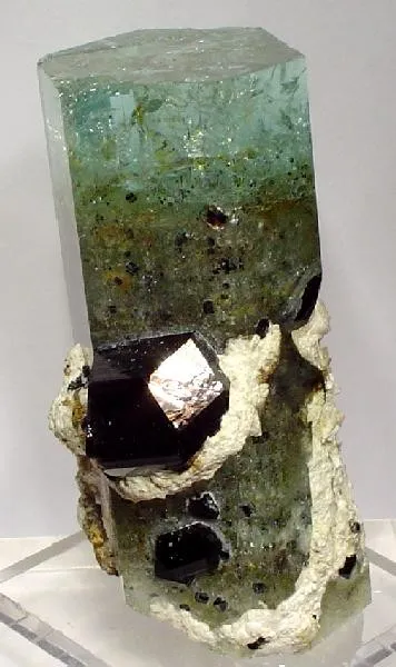 Beryl (Var: Aquamarine), Schorl, Feldspar Group image