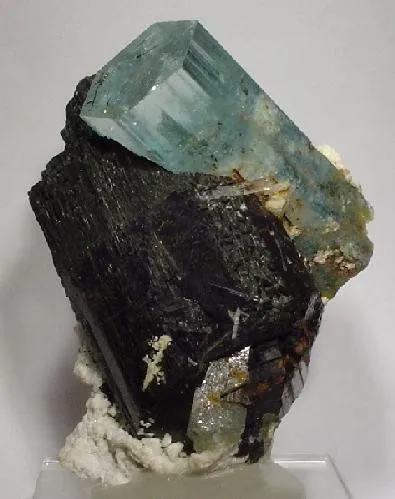 Beryl (Var: Aquamarine), Schorl, Microcline image