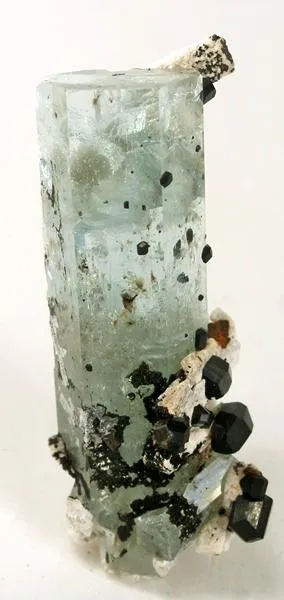 Beryl (Var: Aquamarine), Schorl, Orthoclase image