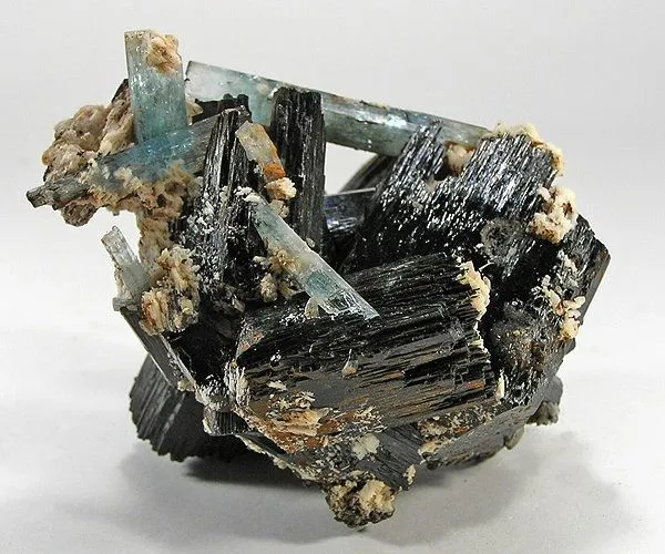 Beryl (Var: Aquamarine), Schorl, Tourmaline image