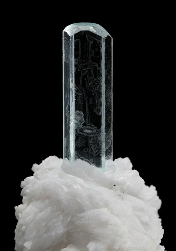 Beryl Var. Aquamarine with Albite and Quartz - image 1