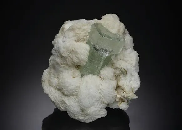 Beryl var. Aquamarine with Albite var. Cleavelandite image