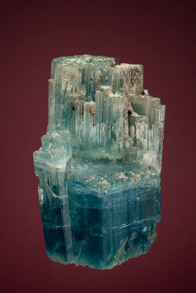 Beryl var. Aquamarine with Bertrandite, Fluorapatite and Quartz image