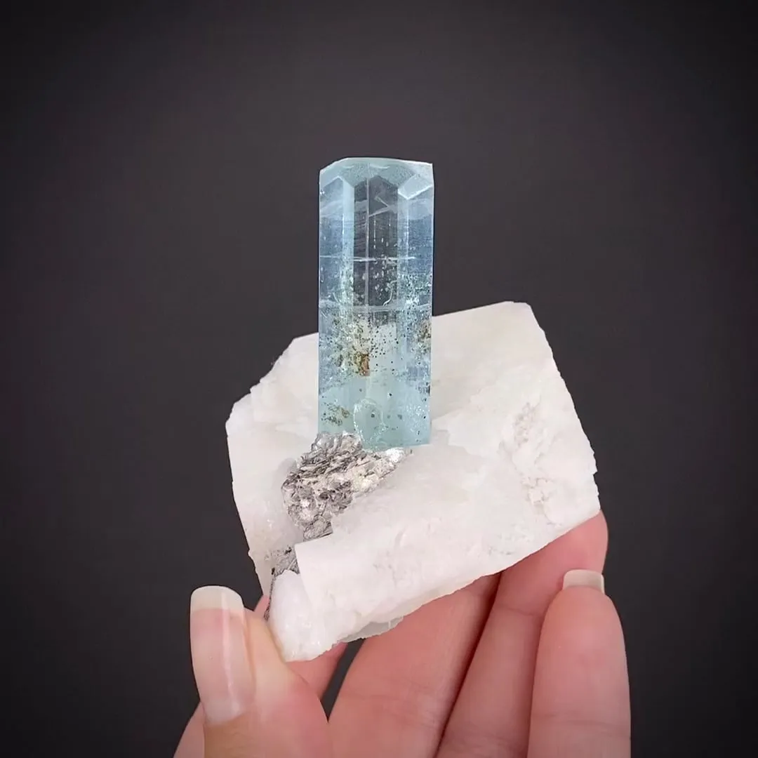 Beryl var. Aquamarine with Feldspar - image 2