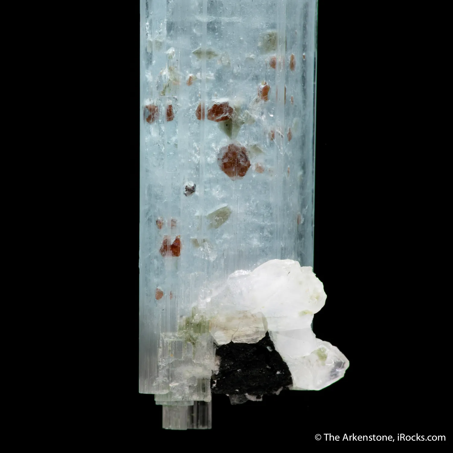 Beryl var. Aquamarine with Garnet inclusions - image 5
