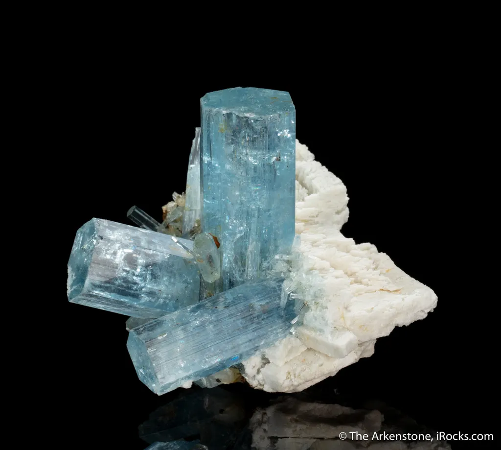 Beryl var. Aquamarine with Microcline and Goethite - image 2
