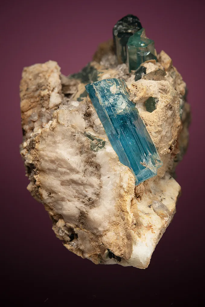 Beryl var. Aquamarine with Microcline and Quartz - image 2