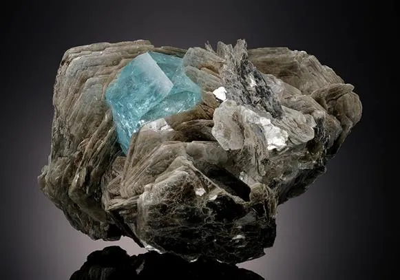 Beryl Var. Aquamarine with Muscovite - image 1
