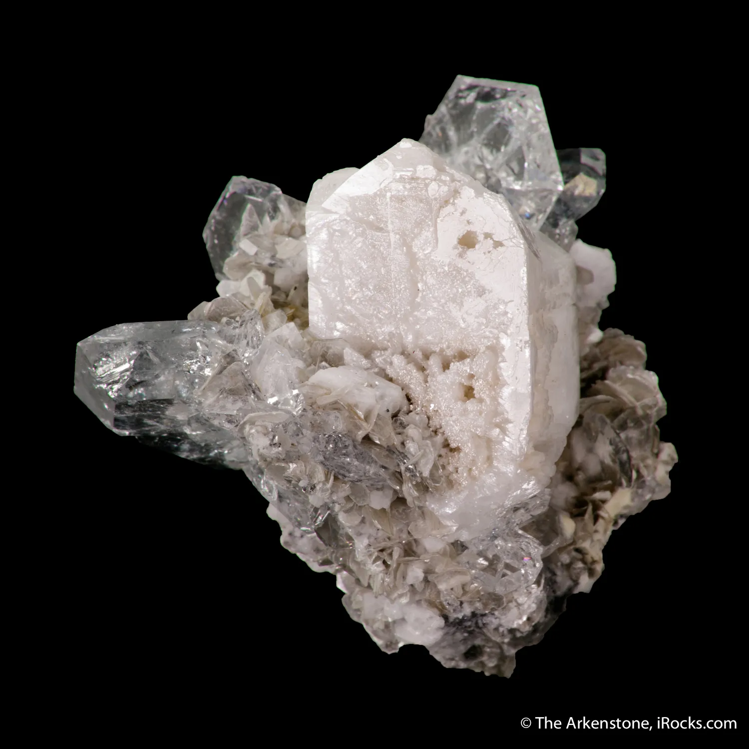 Beryl var. Aquamarine with Muscovite and Feldspar - image 7