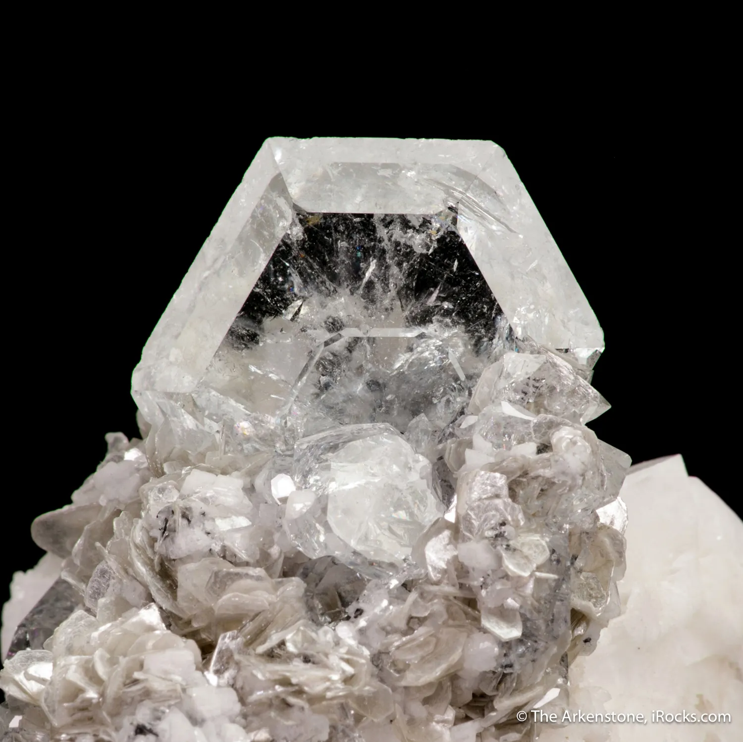 Beryl var. Aquamarine with Muscovite and Feldspar - image 1