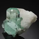 Beryl var. Aquamarine with Muscovite and Tourmaline on Feldspar - image 1