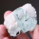 Beryl var. Aquamarine with Muscovite and Tourmaline on Feldspar - image 2