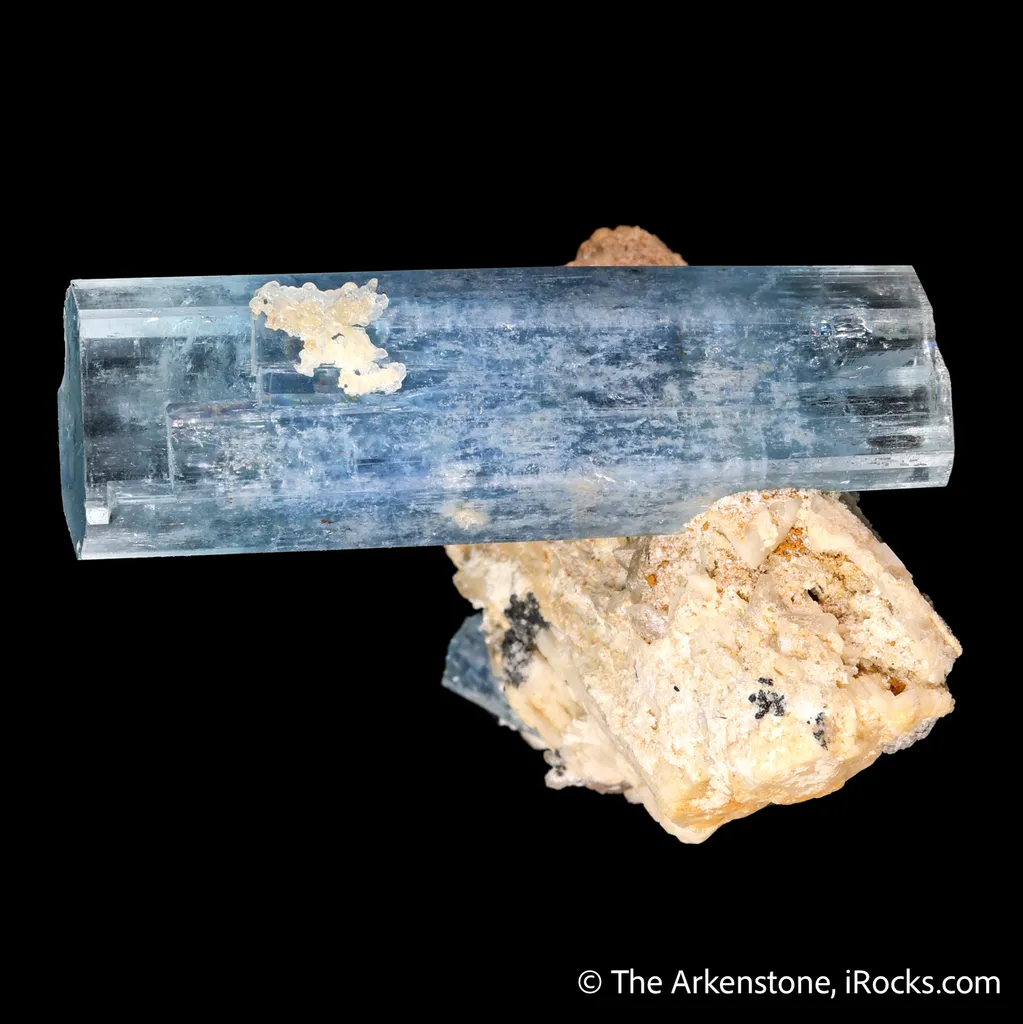 Beryl var. Aquamarine with Orthoclase, Opal-AN, and Schorl - image 4