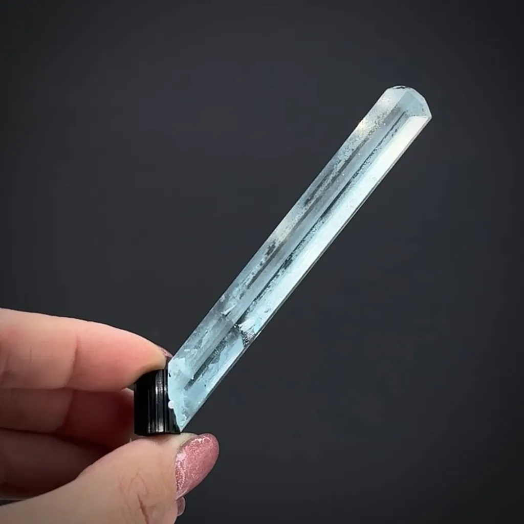 Beryl var. Aquamarine with Schorl image