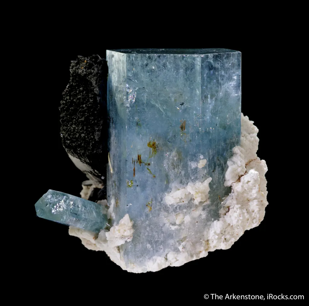 Beryl var. Aquamarine with Schorl - image 3