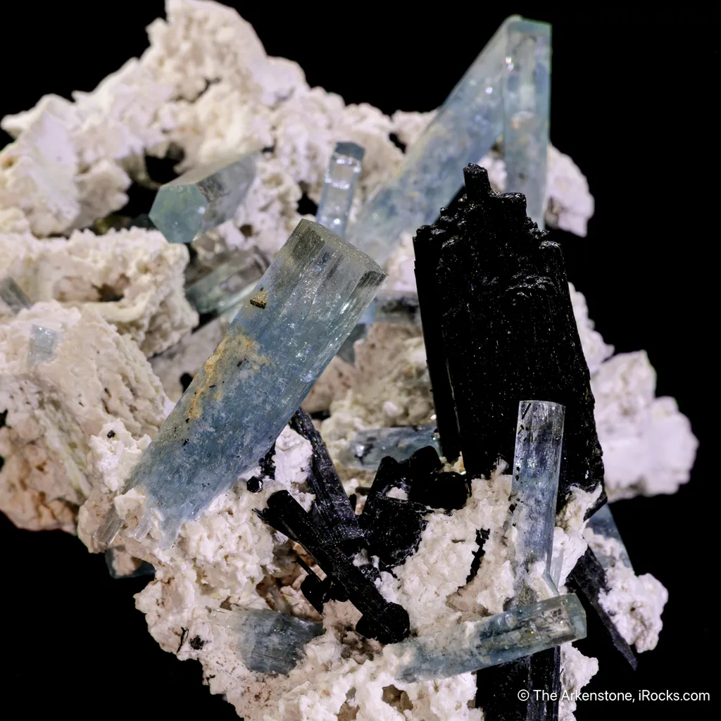 Beryl var. Aquamarine with Schorl and Microcline - image 4