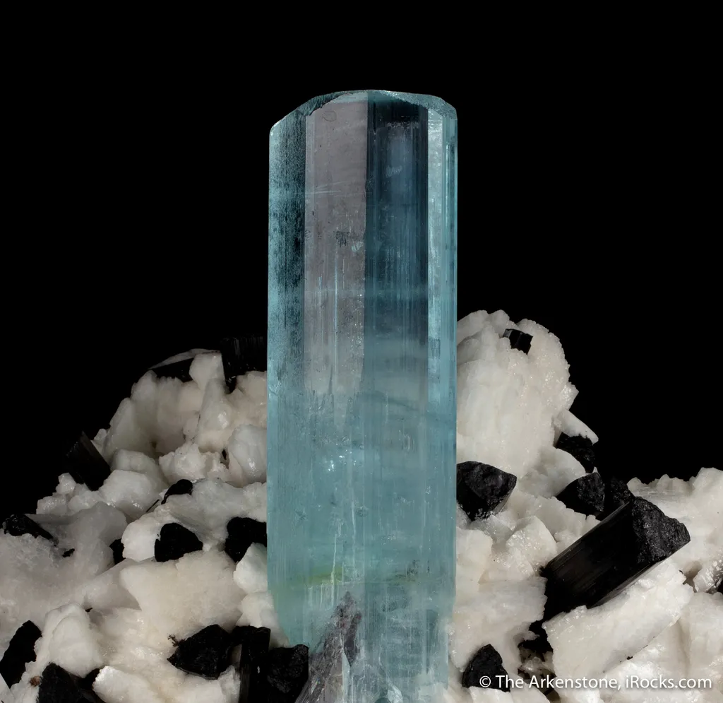 Beryl var. Aquamarine with Schorl on Albite - image 2