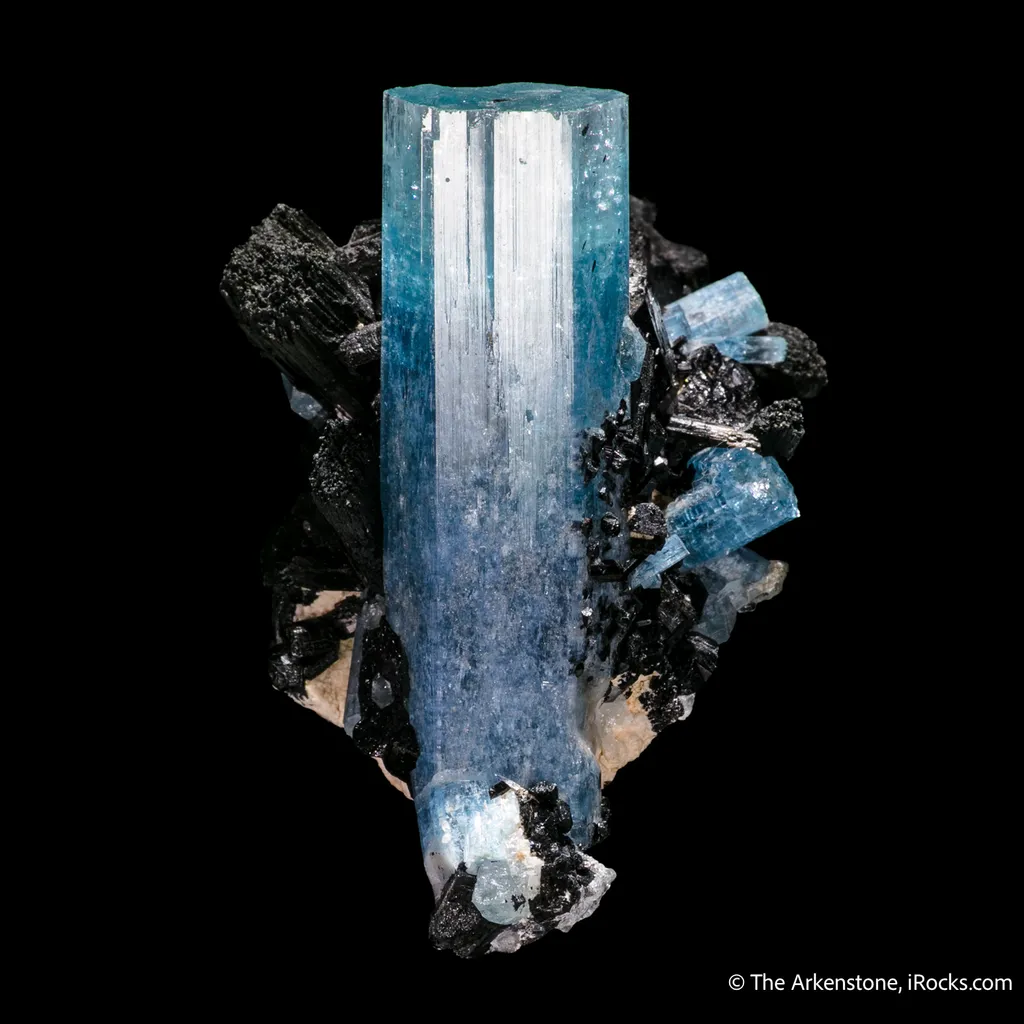 Beryl var. Aquamarine with Schorl (Tourmaline) - image 3