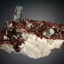 Beryl var. Aquamarine with Spessartine on Microcline and Muscovite - image 4