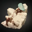 Beryl var. Aquamarine with Spessartine on Microcline and Muscovite - image 5