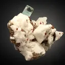 Beryl var. Aquamarine with Spessartine on Microcline and Muscovite - image 4