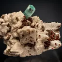 Beryl var. Aquamarine with Spessartine on Microcline and Muscovite - image 1