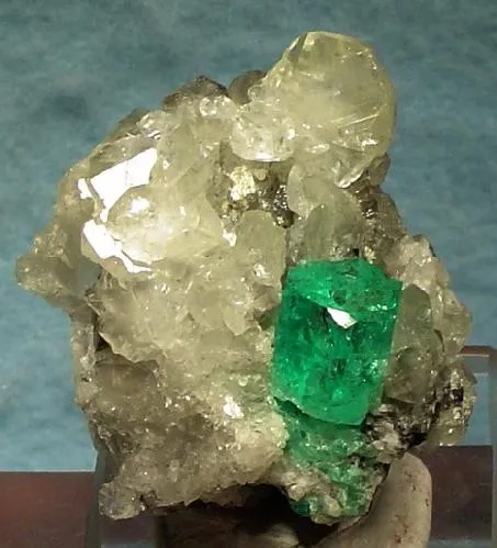 Beryl (Var: Emerald), Calcite image