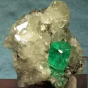 Beryl (Var: Emerald), Calcite - image 1