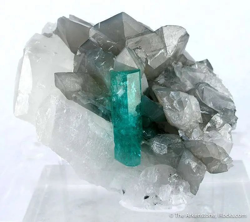 Beryl Var. Emerald on Calcite image