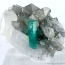 Beryl Var. Emerald on Calcite - image 1
