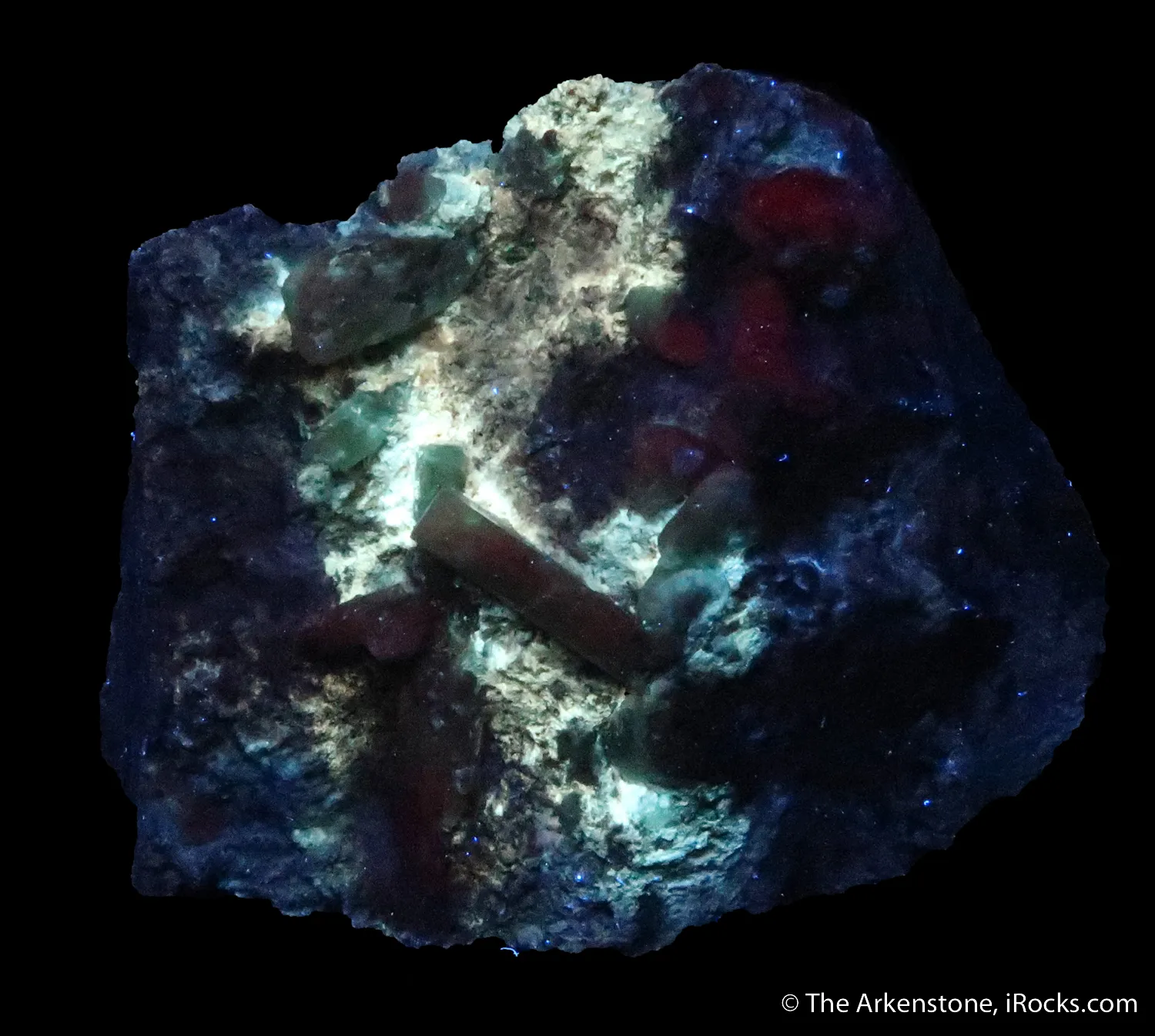 Beryl var. Emerald, on Calcite - image 6