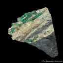 Beryl var. Emerald, on Calcite - image 5