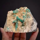 Beryl var. Emerald, on Calcite - image 2