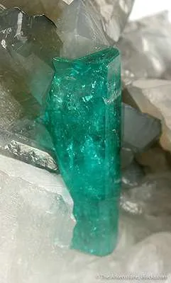 Beryl Var. Emerald on Calcite - image 3