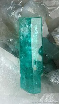 Beryl Var. Emerald on Calcite - image 2