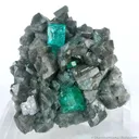 Beryl Var. Emerald on Calcite - image 1