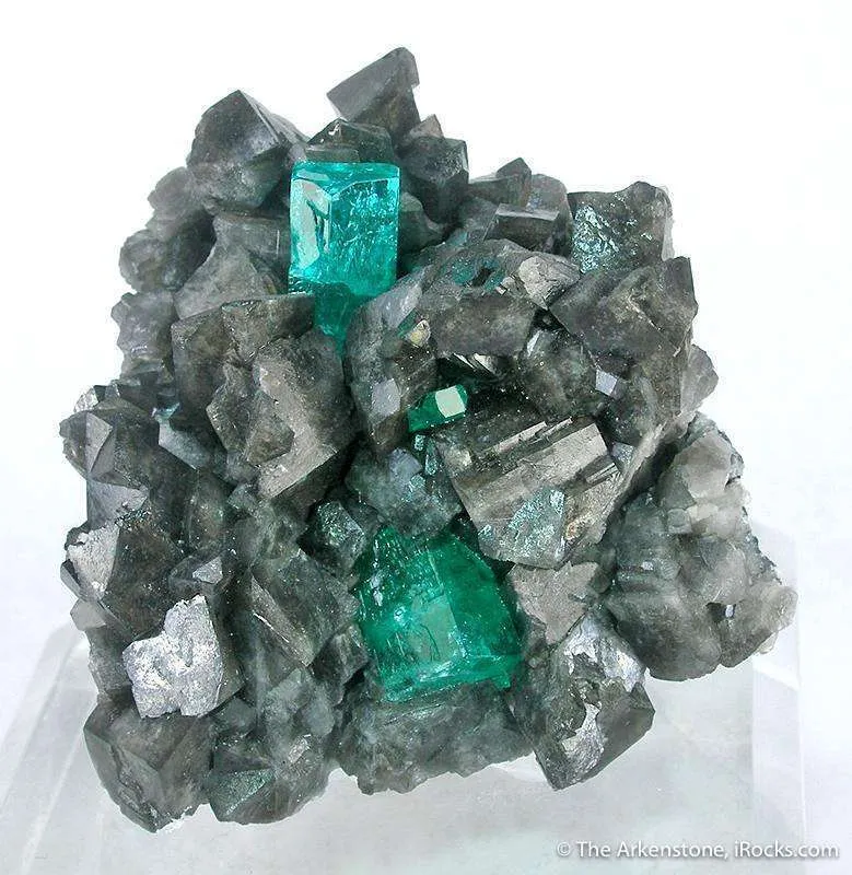 Beryl Var. Emerald on Calcite - image 1