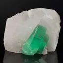 Beryl Var. Emerald on Calcite - image 1